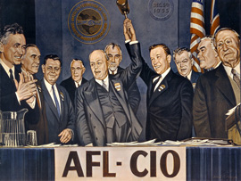 アメリカ労働総同盟と産業別労働組合会議の合併を発表しています。