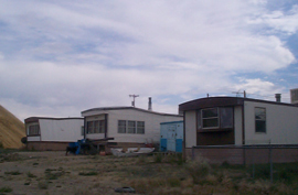 Three mobile homes side by side